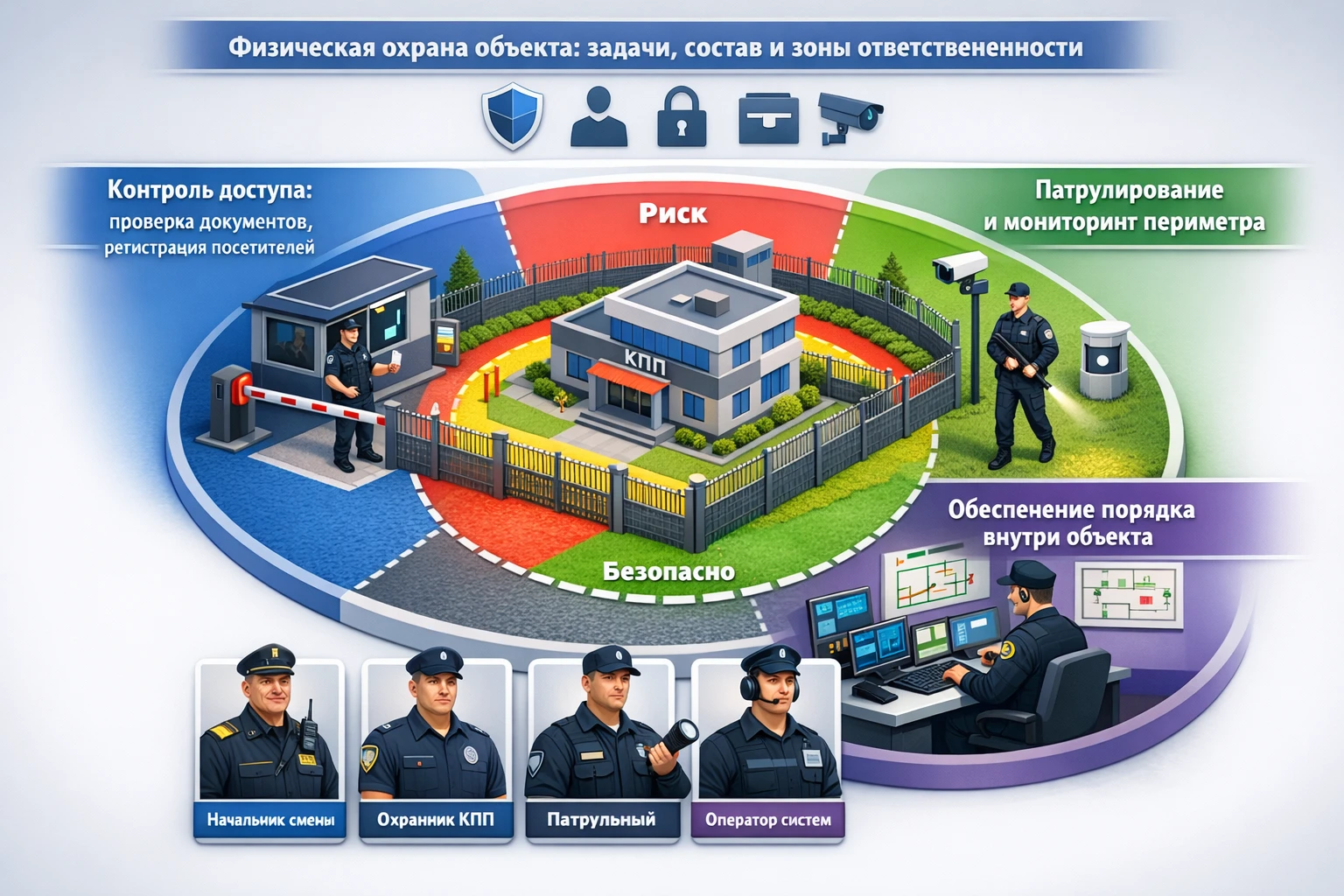Физическая охрана объекта: задачи, состав и зоны ответственности Физическая охрана объекта