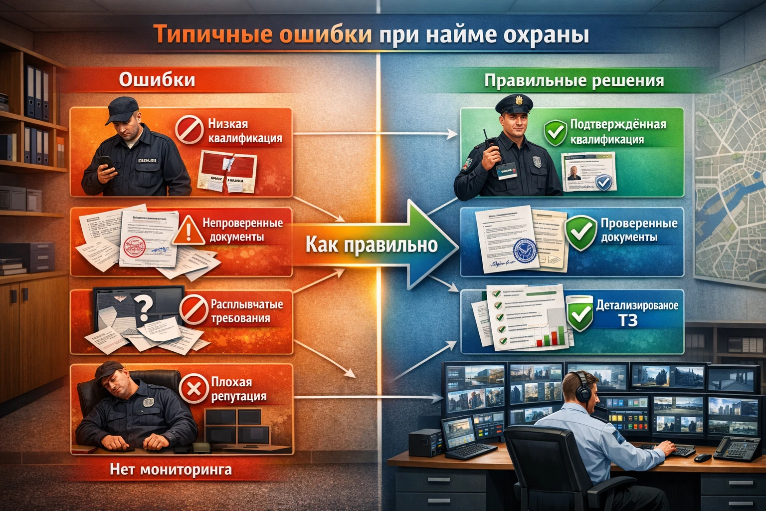 Типичные ошибки при найме охраны: как не потерять деньги и время Типичные ошибки при найме охраны